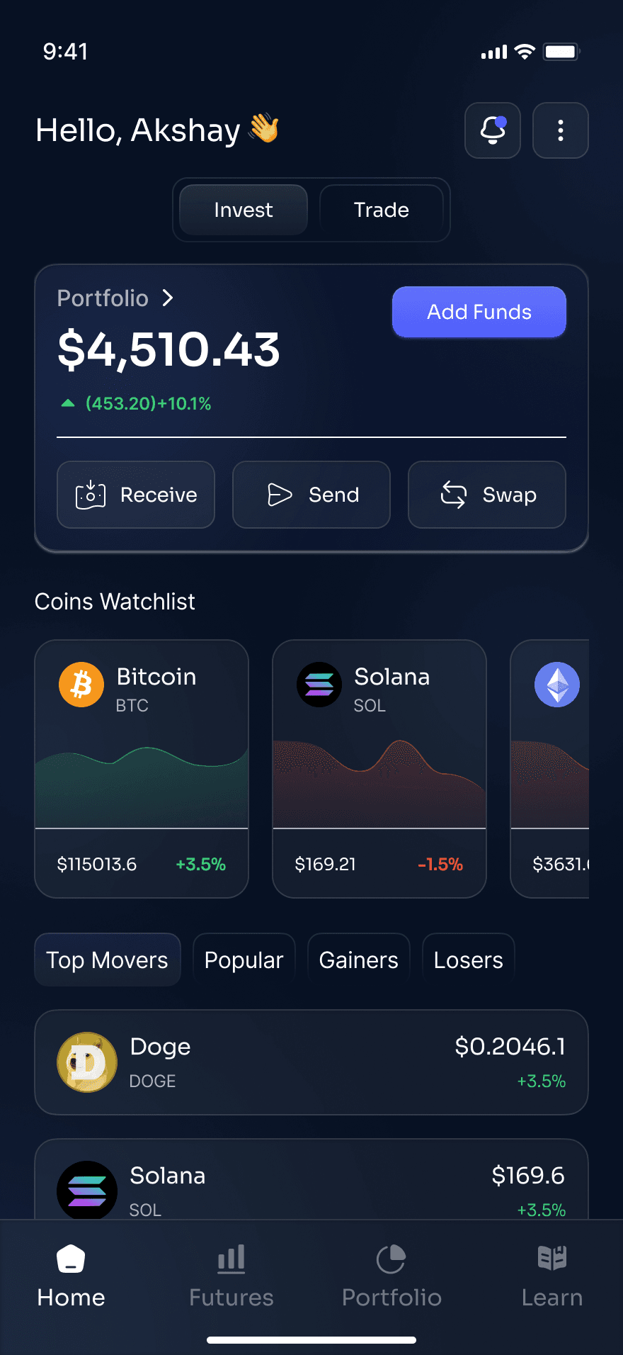 Nova Trade Hero App Screen